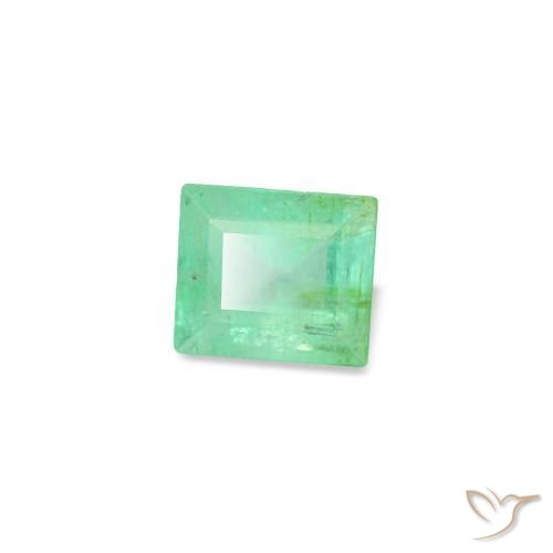 Émeraude vert naturelle baguette, 0,17 ct, VS