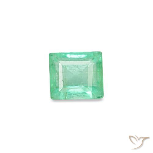 Émeraude vert naturelle baguette, 0,13 ct, VS