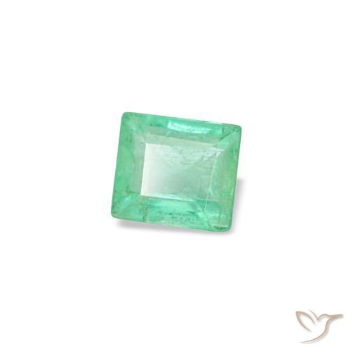 Émeraude vert naturelle baguette, 0,13 ct, VS