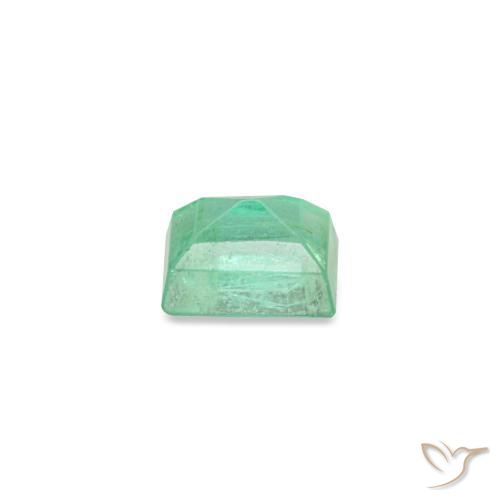 Émeraude vert naturelle baguette, 0,13 ct, VS