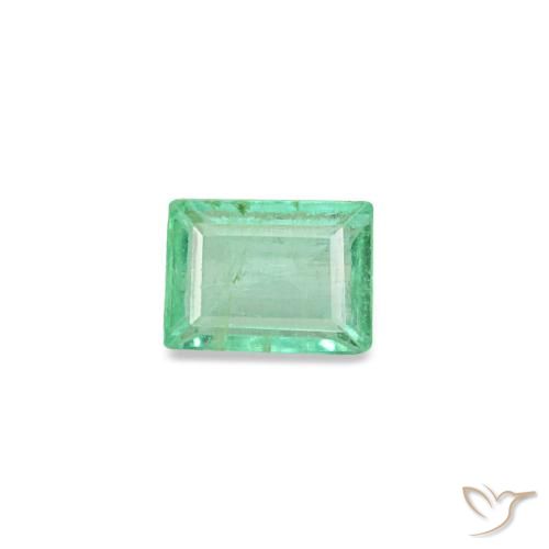 Émeraude vert de 0,12 ct, baguette, VS