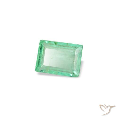 Émeraude vert naturelle baguette, 0,12 ct, VS