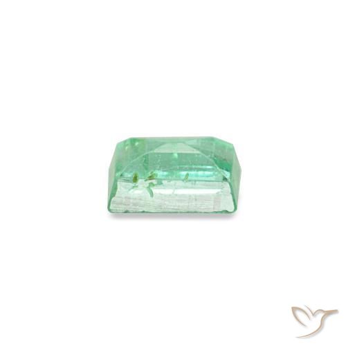 Émeraude vert naturelle baguette, 0,12 ct, VS