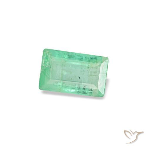 Émeraude vert naturelle baguette, 0,13 ct, VS-SI