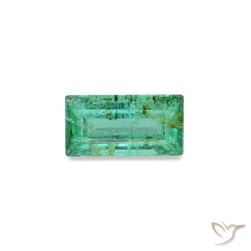 Émeraude vert de 0,14 ct, baguette, SI