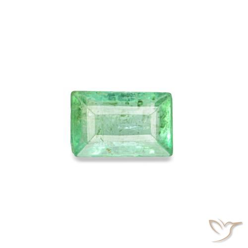 Émeraude vert naturelle baguette, 0,12 ct, VS-SI