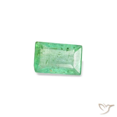 Émeraude vert naturelle baguette, 0,12 ct, VS-SI