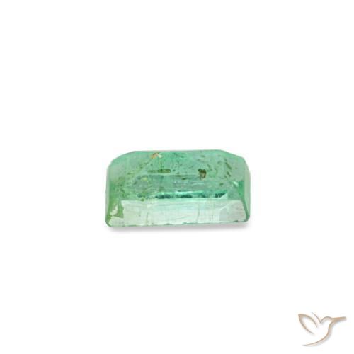 Émeraude vert naturelle baguette, 0,12 ct, VS-SI