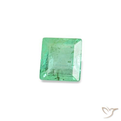 Émeraude vert naturelle baguette, 0,15 ct, SI