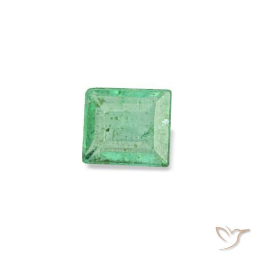 Émeraude vert naturelle baguette, 0,12 ct, SI