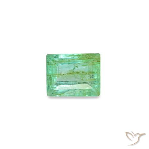 Émeraude vert naturelle baguette, 0,15 ct, SI