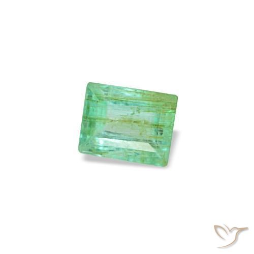 Émeraude vert naturelle baguette, 0,15 ct, SI