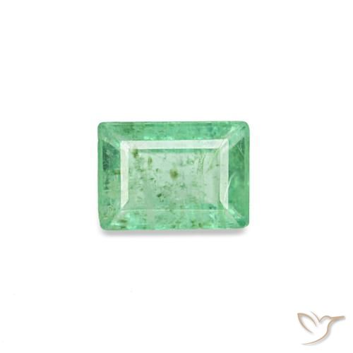 Émeraude vert naturelle baguette, 0,15 ct, SI