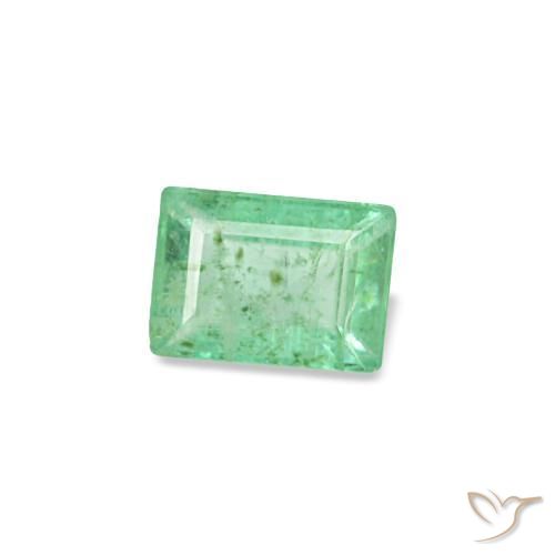 Émeraude vert naturelle baguette, 0,15 ct, SI