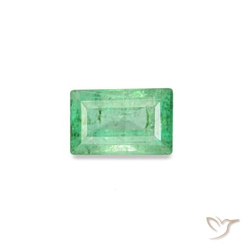 Émeraude vert naturelle baguette, 0,15 ct, SI