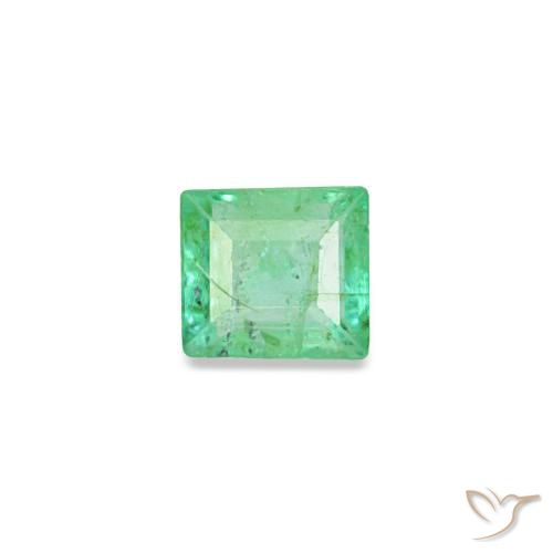 Émeraude vert naturelle baguette, 0,12 ct, VS-SI