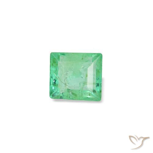 Émeraude vert naturelle baguette, 0,12 ct, VS-SI