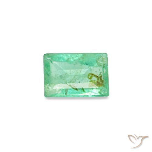 Émeraude vert naturelle baguette, 0,15 ct, SI