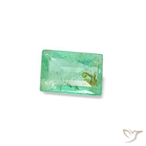 Émeraude vert naturelle baguette, 0,15 ct, SI