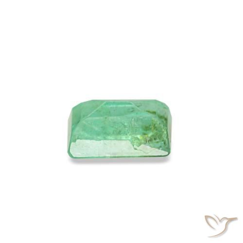 Émeraude vert naturelle baguette, 0,15 ct, SI