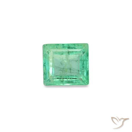 Émeraude vert naturelle baguette, 0,14 ct, VS-SI