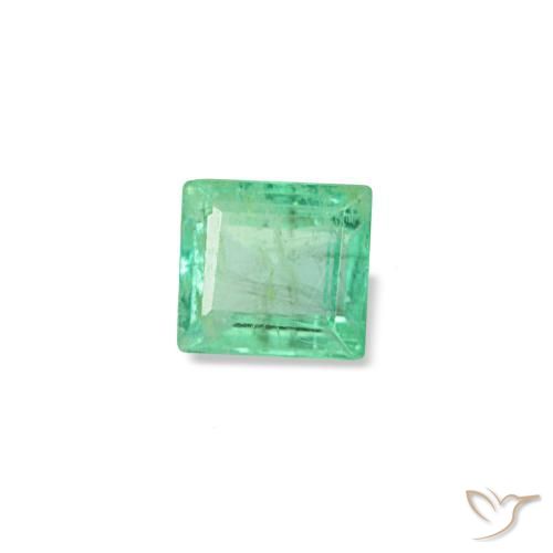 Émeraude vert naturelle baguette, 0,14 ct, VS-SI