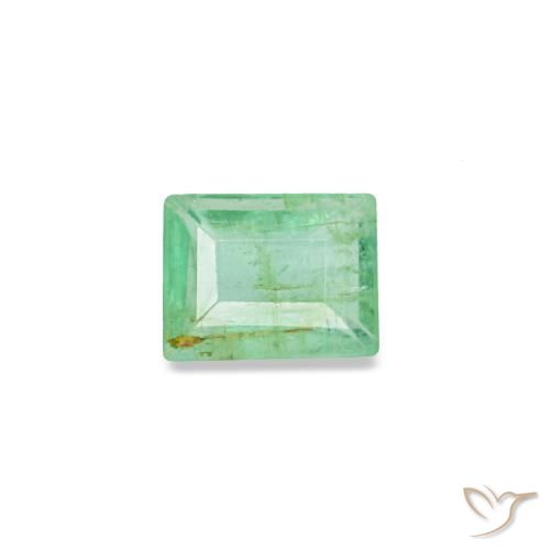 Émeraude vert de 0,12 ct, baguette, SI