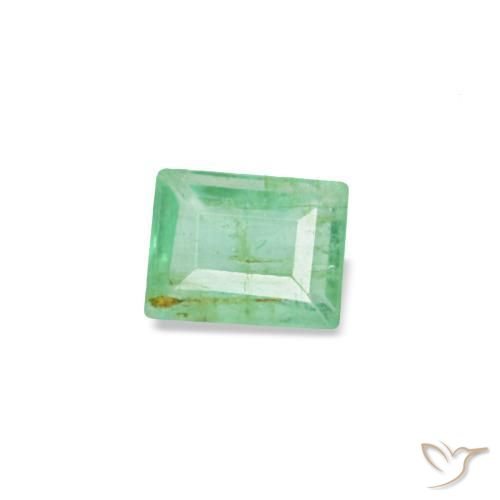 Émeraude vert naturelle baguette, 0,12 ct, SI