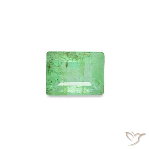 Émeraude vert naturelle baguette, 0,16 ct, SI