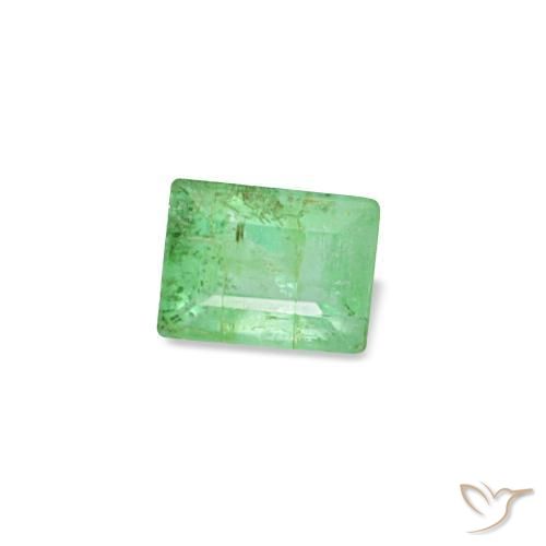 Émeraude vert naturelle baguette, 0,16 ct, SI