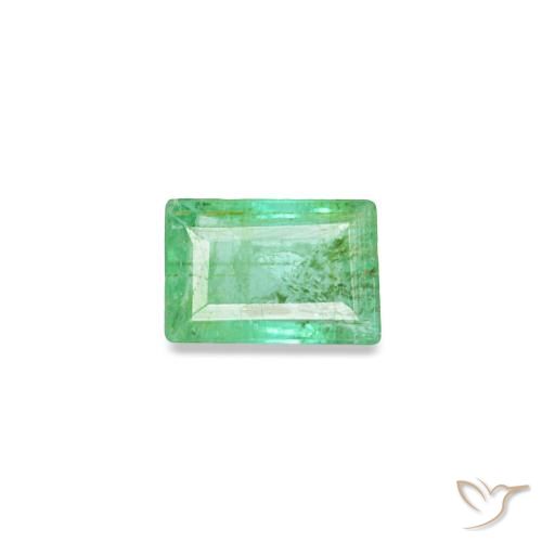 Émeraude vert naturelle baguette, 0,12 ct, SI