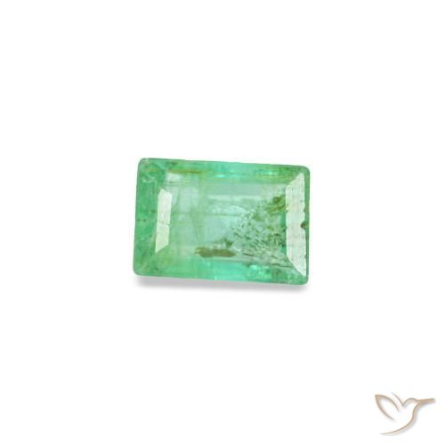 Émeraude vert naturelle baguette, 0,12 ct, SI