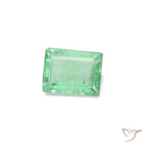 Émeraude vert naturelle baguette, 0,15 ct, SI