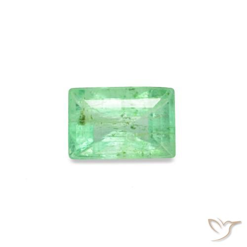 Émeraude vert naturelle baguette, 0,14 ct, SI