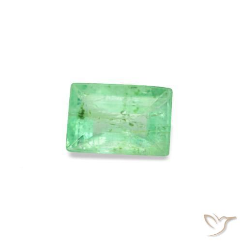 Émeraude vert naturelle baguette, 0,14 ct, SI