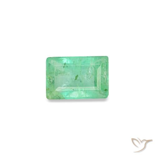 Émeraude vert naturelle baguette, 0,15 ct, SI