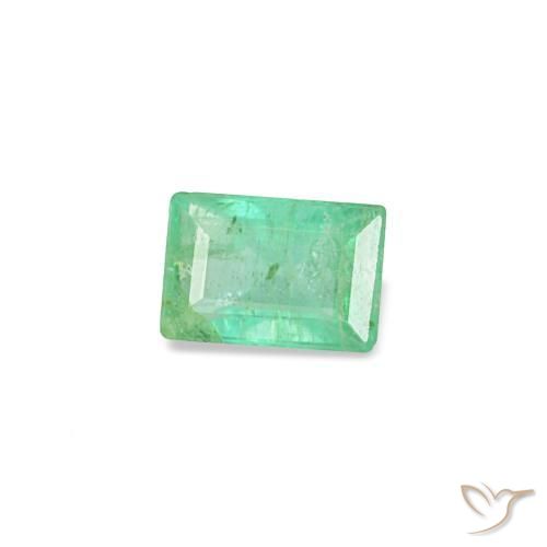Émeraude vert naturelle baguette, 0,15 ct, SI