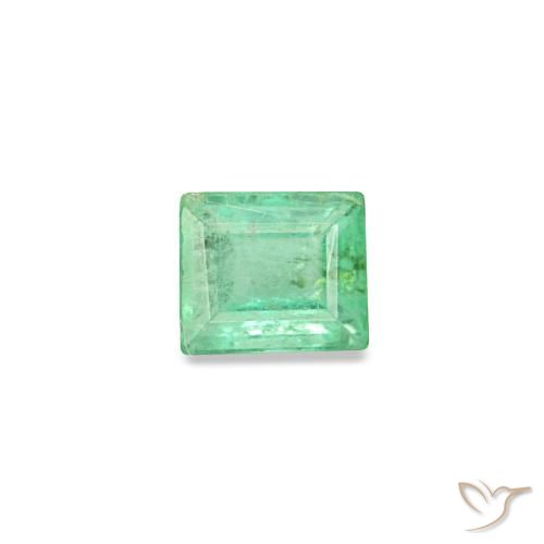 Émeraude vert naturelle baguette, 0,13 ct, SI