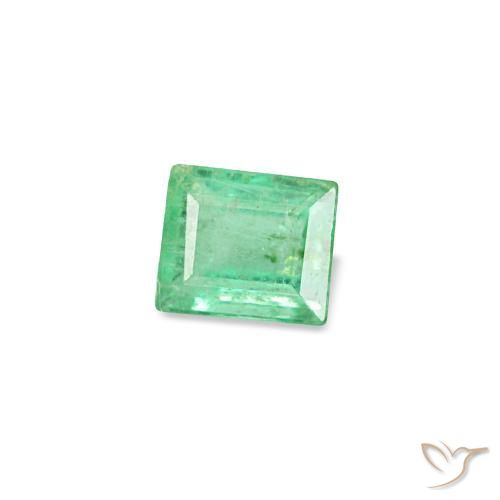 Émeraude vert naturelle baguette, 0,13 ct, SI
