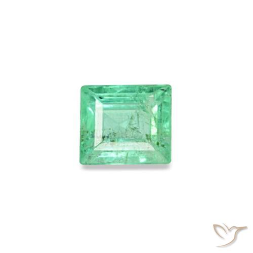 Émeraude vert naturelle baguette, 0,15 ct, SI