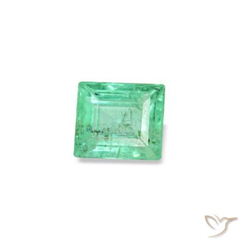 Émeraude vert naturelle baguette, 0,15 ct, SI