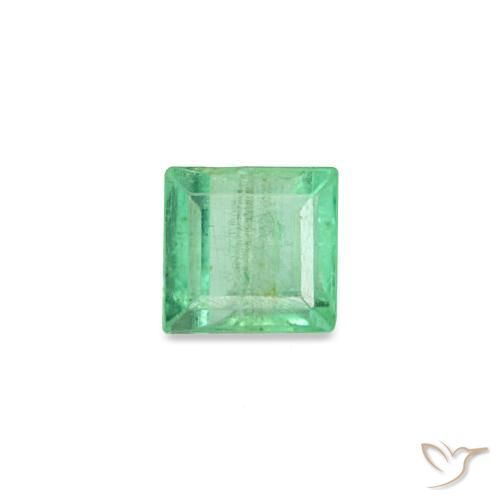 Émeraude vert de 0,16 ct, baguette, SI