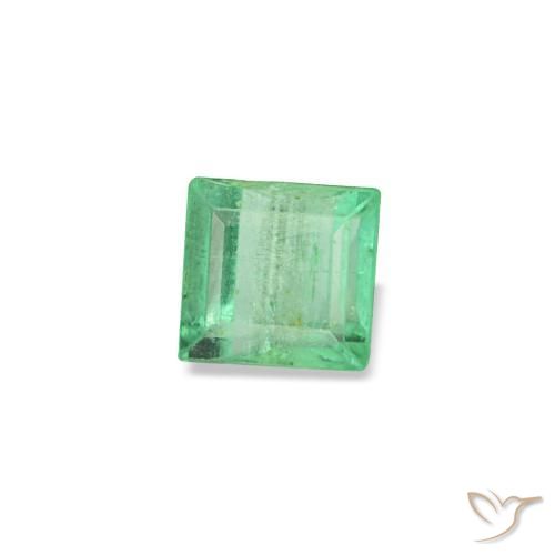 Émeraude vert naturelle baguette, 0,16 ct, SI