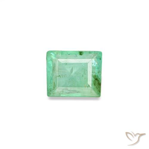 Émeraude vert naturelle baguette, 0,15 ct, SI