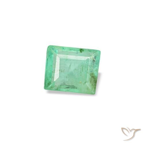 Émeraude vert naturelle baguette, 0,15 ct, SI