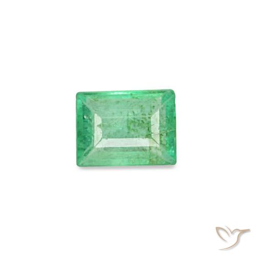 Émeraude vert naturelle baguette, 0,12 ct, SI