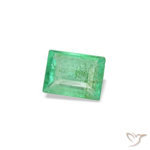 Émeraude vert naturelle baguette, 0,12 ct, SI