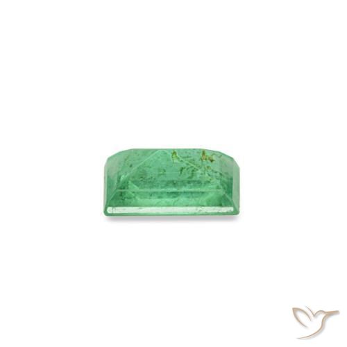 Émeraude vert naturelle baguette, 0,12 ct, SI