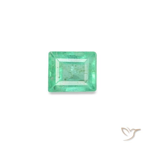 Émeraude vert naturelle baguette, 0,11 ct, SI