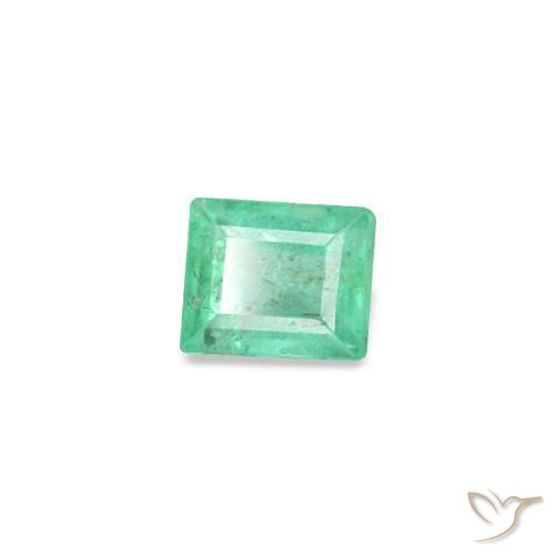 Émeraude vert naturelle baguette, 0,11 ct, SI